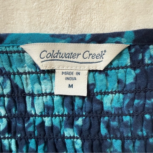 Coldwater Creek Teal Maxi Dress + Navy Shrug Set | Medium | Smocked Guaze - Picture 7 of 16